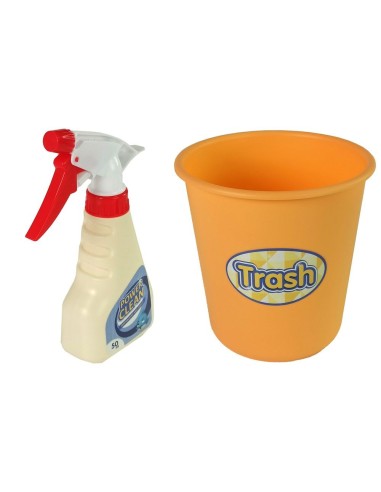 Set de curatenie pentru copii, din plastic cu 7 accesorii, LeanToys, 9414