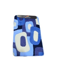 Set 2 covorase de baie mari, albastru, pentru WC, 100x60 cm
