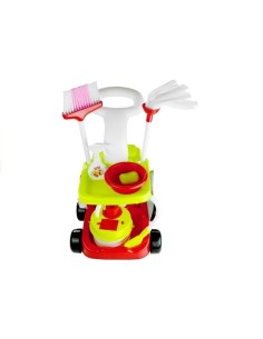 Set carucior de curatenie pentru copii, Cleaning Trolley, cu 8 Accesorii de jucarie, Multicolor, LeanToys, 3560 2