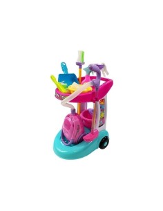 Set carucior de curatenie cu aspirator pentru copii, Cleaning Trolley, cu Accesorii de jucarie, Multicolor, LeanToys, 4827 2