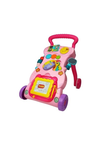 Antepremergator multifunctional pentru bebe, cu centru de activitati, roz, LeanToys, 5995