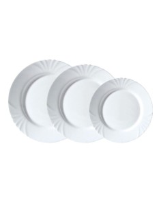 Set serviciu de masa alb, pentru 6 persoane, Luminarc Cadix, 19 piese, 18 farfurii diverse marimi si bol salata 2