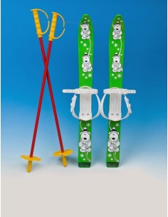 Schiuri mici pentru copii, Marmat, verde, 70 cm