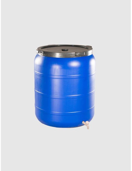 Bidon 300 litri, cu robinet si capac prin infiletare, Sterk, Plastic Albastru
