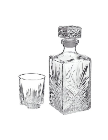 Set 7 piese, pahare si sticla pentru whisky, Bormioli Selecta