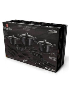 Set oale, cratite si tigai marmorate, 17 piese, din aluminiu forjat, Metallic Line Carbon Pro Edition, Berlinger Haus, BH 6920 2