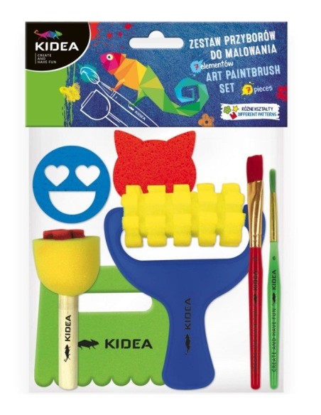 Set pentru copii, 7 accesorii pentru pictura, Kidea