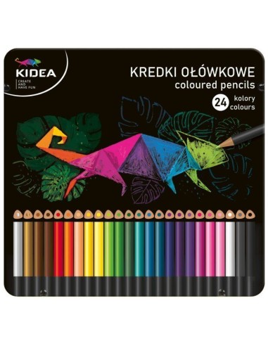 Set 24 creioane triunghiulare frumoase pentru copii, Kidea, multicolore