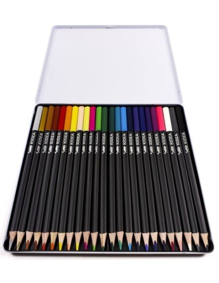 Set 24 creioane triunghiulare frumoase pentru copii, Kidea, multicolore