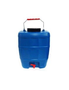 Bidon camping 10 L, cu robinet si maner, albastru, plastic