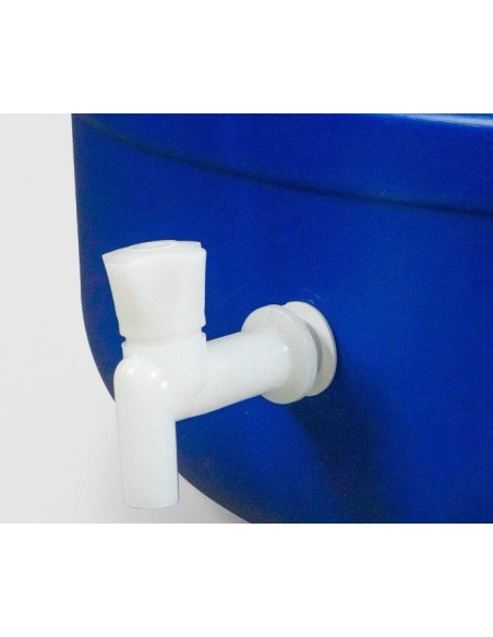 Bidon 420 litri, cu capac prin infiletare si robinet, Sterk, Plastic Albastru