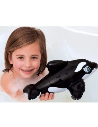 Jucarie gonflabila pentru piscina sau cada, Intex 58590, delfin neagru, 25 cm