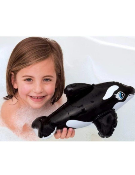 Jucarie gonflabila pentru piscina sau cada, Intex 58590, delfin neagru, 25 cm