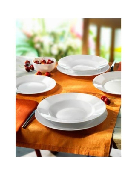 Set serviciu de masa alb, pentru 6 persoane, Bormioli Toledo, 18 farfurii