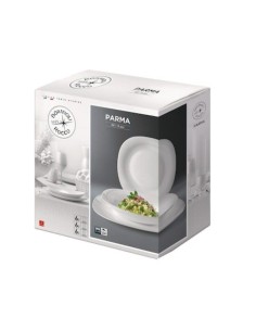 Set serviciu de masa alb, pentru 6 persoane, Bormioli Parma, 18 farfurii 2