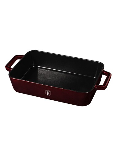 Tava pentru cuptor din fonta emailata, 30 cm, Burgundy Metallic Line, Berlinger Haus BH 6500