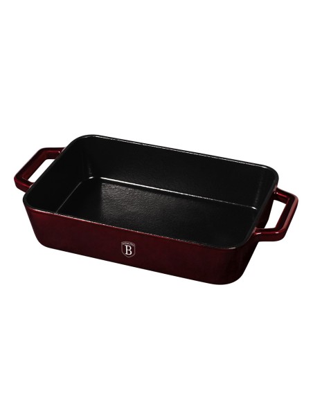 Tava pentru cuptor din fonta emailata, 30 cm, Burgundy Metallic Line, Berlinger Haus BH 6500