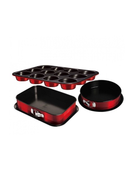 Set 3 tavi pentru cuptor Burgundy Metallic Line BerlingerHaus BH 7635