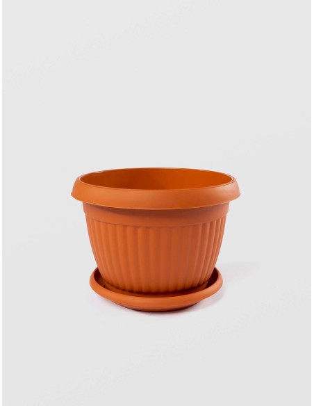 Ghiveci Bella cu Tava, STERK, 28x21 cm, Plastic Maro