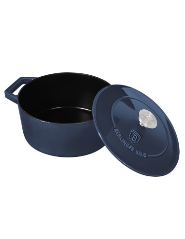 Cratita cu capac, 20 cm, din fonta emailata, aquamarine, Berlinger Haus, BH 6521