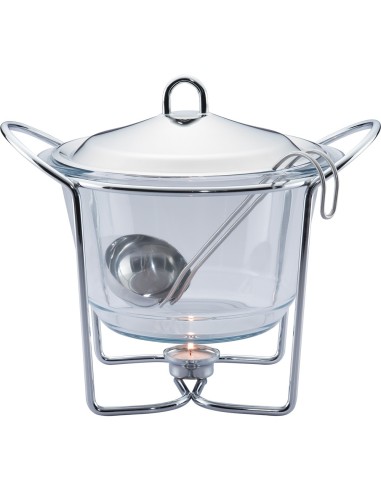 Vas termorezistent de supa, 4 litri, suport cromat, capac inox, Berlinger Haus, BH 1384