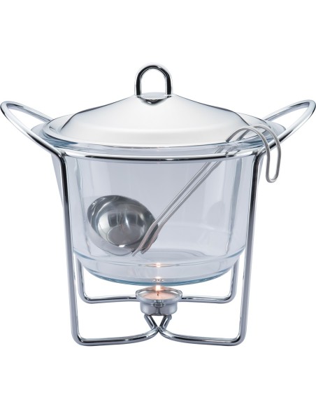 Vas termorezistent de supa, 4 litri, suport cromat, capac inox, Berlinger Haus, BH 1384
