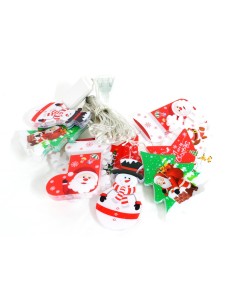 Instalatie de Craciun, tip perdea decor cu figurine Craciun, lumina multicolora, 3 metri