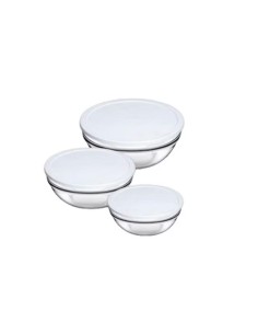 Set 3 boluri din sticla cu capac, Pasabahce 97314, 0.59 L, 1.1 L, 1.7L