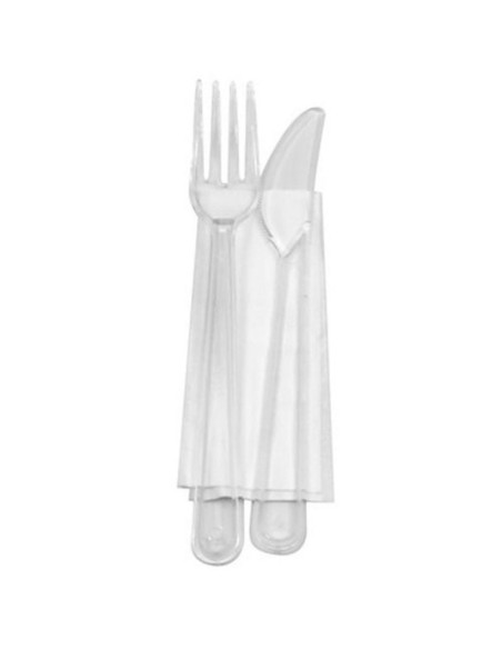 Set de 100 tacamuri reutilizabile, furculita, cutit si servetel