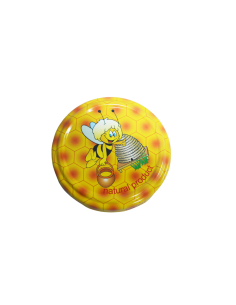 Set 50 capace, model miere de albine, pentru borcane, FI 63 mm, multicolor