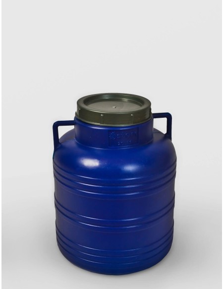 Bidon 10 litri, cu capac prin infiletare si manere, Sterk, Plastic Albastru sau Alb