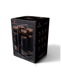 Set recipiente pentru condimente, 5 piese, Black Rose Lux, Berlinger Haus, BH 1999 2