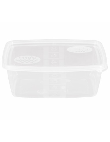 Cutie alimentara gradata, capac inclus, 1.2 Litri, transparenta, 174x115x107 mm