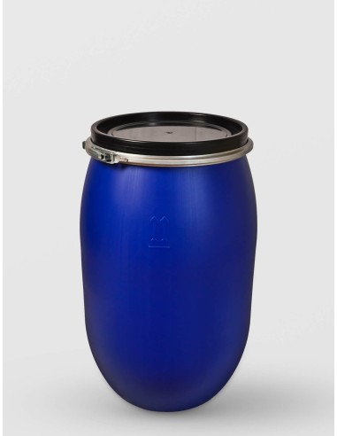 Bidon 120 litri, cu cerc metalic, Sterk, Plastic Albastru