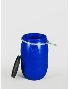 Bidon 85 litri, cu cerc metalic, Sterk, Plastic Albastru
