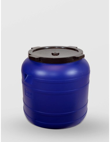 Bidon 150 litri, cu capac prin infiletare, Sterk, Plastic Albastru
