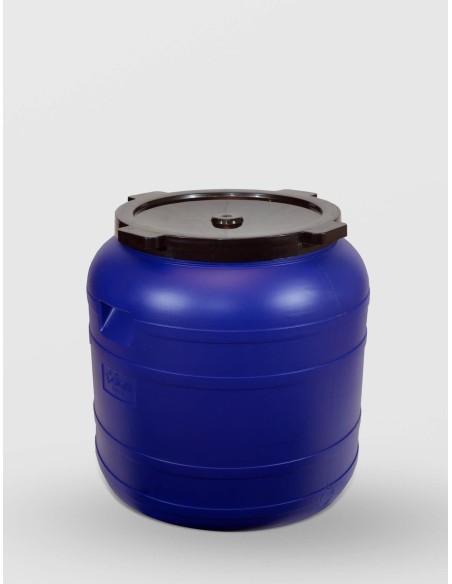 Bidon 150 litri, cu capac prin infiletare, Sterk, Plastic Albastru