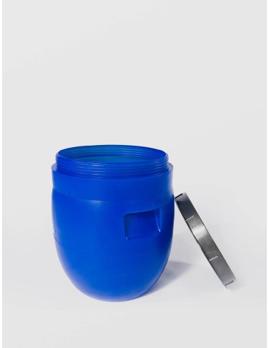Bidon 23 litri, gura mare, cu capac prin infiletare, Sterk, Plastic Albastru