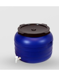 Bidon 100 litri, cu robinet si capac prin infiletare, Sterk, Plastic Albastru