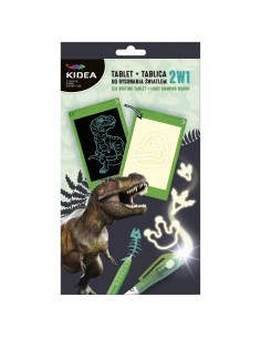 Tableta de scris si desenat pentru copii, sablon luminos, 2 in 1, Derform, TTDRSB1KA, Dinozaur