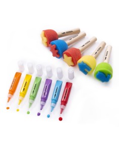 Kit creativ pictura copii, set vopsele si stampile burete, Deform, Multicolor, ZFS11KA