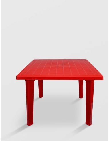 Masa fixa pentru gradina plastic patrata rosie STERK 90X90X75