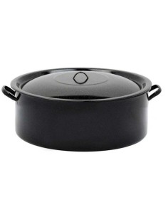 Cratita cu capac emailata, 30 L, 1515/48 , neagra