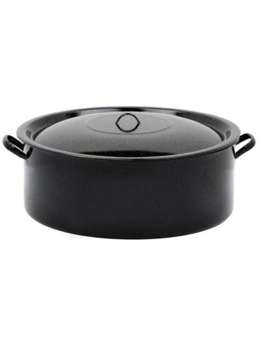 Cratita cu capac emailata, 30 L, 1515/48 , neagra