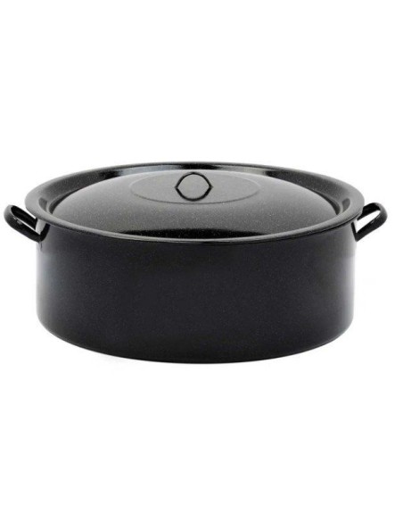Cratita cu capac emailata, 30 L, 1515/48 , neagra