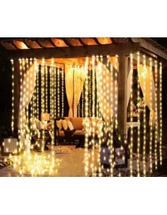 Instalatie de Craciun, ploaie alb cald, 384 leduri, 8X1M , 6036WW