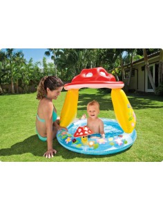 Piscina gonflabila copii, Intex baby, Ciupercuta multicolor, 45 Litri, 102 x 89 cm, 57114 2
