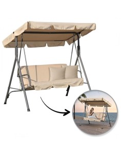 Balansoar gradina acoperit, 3 locuri, maxim 260 kg, perne bej, JollyMag, HO01K