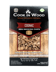 Aschii pentru afumare din lemn de stejar, infuzat cu aroma de Cognac, chips-uri 900 grame