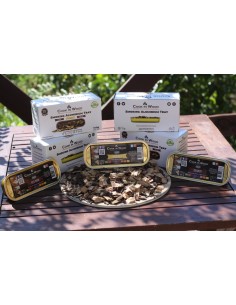 Set 3 cutiute aluminiu cu aschii pentru afumare, lemn calitativ, infuzate cu arome de masline, citrice si piersici, 3x50 grame 2